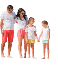 young family at beach